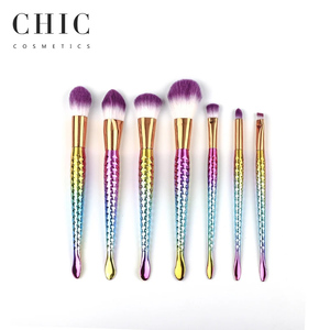 Paillettes sirène <span class=keywords><strong>licorne</strong></span> luxe 7 pièces bronzant dégradé de couleur ensemble de pinceaux de <span class=keywords><strong>maquillage</strong></span> cheveux synthétiques outil de beauté <span class=keywords><strong>maquillage</strong></span> pinceaux cosmétiques - Product Image 1