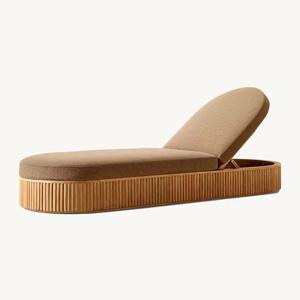 <span class=keywords><strong>Chaise</strong></span> <span class=keywords><strong>longue</strong></span> de natation en bois de teck extérieur de luxe coussins imperméables lit de plage solide pour <span class=keywords><strong>piscine</strong></span> cour lit de loisirs - Product Image 2