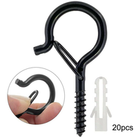 Ganchos para colgar en el techo M3/M4/M8, ganchos atornillables de acero al carbono de 10mm con hebilla de seguridad, cabeza ovalada, acabado liso para colgar