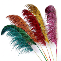Ornements de pampas colorés en fer, fleurs décoratives pour mariage et fête