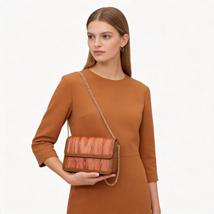 Bolso de Hombro de Cuero Genuino con Chapa de Madera de Lujo, Elegante y de Primera Calidad, Diseño Personalizado, Bolso de Diseñador para Mujer - Product Image 2