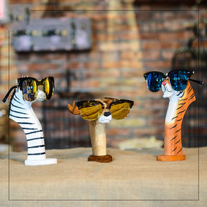 Fashion Modern Creative Handmade Solid <b>Wood</b> Carving Crafts <b>Wood</b> <b>Sunglasses</b> Display Holder - Product Image 2