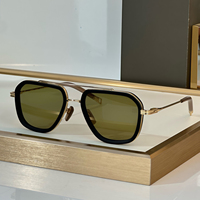 Lunettes de soleil de luxe pour hommes, style pilote à double pont, monture métallique mixte, protection UV400, pour la conduite et les activités de plein air, haute qualité