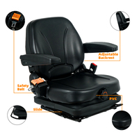 Siège de remplacement pour chariot élévateur TCM avec accoudoir, siège conducteur en PVC pour modèles FG15 FG18 FG20 FG25 FG30