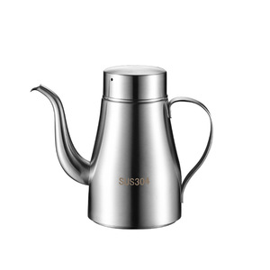 304 Stainless Steel Oil Bottle Slim Waist Metal Lid Durable Household Use - Product Image 1