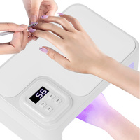 Lampe UV Professionnelle LED 180W pour Sèche-Ongles, Grand Espace Double Mains, Lumière de Manucure avec 66 Perles pour Nail Art DIY et Salon à Domicile