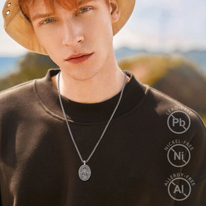 <span class=keywords><strong>Collier</strong></span> pendentif tendance pour homme Merryshine en argent sterling 925 <span class=keywords><strong>avec</strong></span> chaîne à maillons et <span class=keywords><strong>image</strong></span> du Saint Michel, symbole de foi - Product Image 3