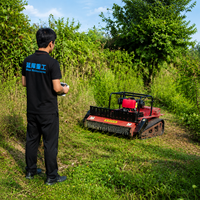 Tondeuse à fléaux télécommandée sur chenilles CE EPA la plus vendue pour la ferme, tondeuse à fléaux tout-terrain pour verger, machine de coupe d'herbe puissante à moteur