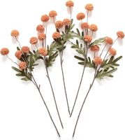 Automne Artificielle Kiku Fleurs Soie Petite Mini Boule De Chrysanthème avec Tige DIY Bouquet Centres De Table Arrangements Douche