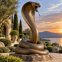 Statue de serpent en bronze, décoration publique, grande sculpture animale en bronze coulé