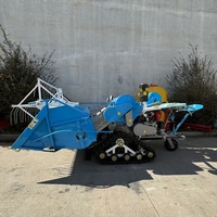 Moissonneuse-batteuse sur chenilles 15 CV à faible consommation de carburant |   Mini-récolteuse de riz pour petits agriculteurs