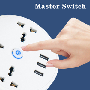 Smart Home Products Round Universal Power Strip Portable <b>Extension</b> Cord <b>Socket</b> Plug USB Smart Home EU US UK AU Plug - Product Image 4