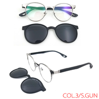 2025 vogue lunettes optiques lunettes rondes magnétiques cadre optique concepteur métal Clip sur lunettes de soleil
