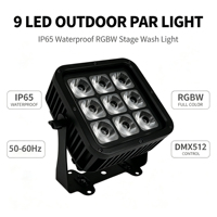 Vente directe d'usine, lampes PAR à batterie étanches 9x18W, RGB, DMX, éclairage de scène LED, lumières de fête, utilisation en bar, DJ, lumières de concert