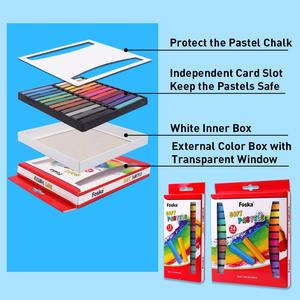 FOSKA – Lot de 12/24 <span class=keywords><strong>craies</strong></span> carrées résistantes à la décoloration, bâtons de couleurs <span class=keywords><strong>pastel</strong></span> assorties pour peinture humide et sèche au toucher lisse - Product Image 6