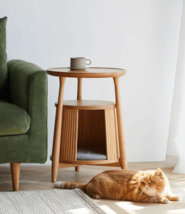 Custom Living Room End <b>Tables</b> With Storage Side <b>Table</b> Reclaimed Wood <b>Coffee</b> Easy Assemble Wooden House for Cats - Product Image 1