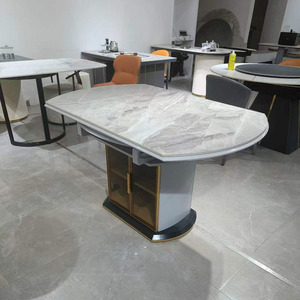Hanyee <span class=keywords><strong>2025</strong></span> Bàn Ăn Hiện Đại 4/6 Có Thể Gập Lại Ghế Sang Trọng Bằng Đá Cẩm Thạch Màu MDF <span class=keywords><strong>Top</strong></span> Đồ Nội Thất Nhà Cho Căn Hộ Khách Sạn Phòng Khách - Product Image 6