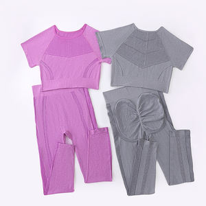 OEM/ODM tuta Yoga ad asciugatura rapida pantaloni sportivi attillati abito a maniche corte Online celebrità pesca che corre Yoga biancheria intima da donna - Product Image 3