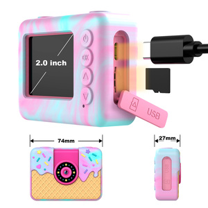 Çocuklar için Sıcak Fırsat Pembe/Mavi Küçük Dijital Fotoğraf Makinesi, Kendi Kendine Çekilen Resimler, Videolar, Futbol İzleme ve Dünya Kupası İzleme - Product Image 2