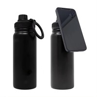 Bouteille d'eau magnétique pour téléphone portable de 32 oz, en acier inoxydable, à double paroi, isolée sous vide, pour le sport, la gym, les voyages