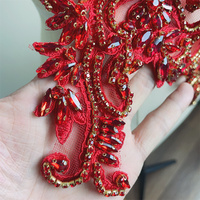Appliques de corsage en strass faites à la main, à coudre, disponibles en plusieurs couleurs, pour mariages et fêtes