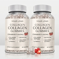 Complément alimentaire en bonbons gélifiés au collagène, kératine et peptides pour la peau et les ongles, pour la beauté des femmes, 60 gommes, 180g, OEM ODM, étiquette privée
