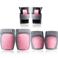 OEM Lot de 6 protections réglables en éponge pour genoux, poignets et coudes pour le skateboard, le roller, le ski sur glace, pour adultes et enfants, et le cyclisme
