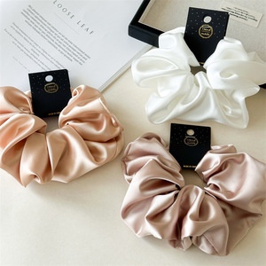 Fascia per <span class=keywords><strong>Capelli</strong></span> Elastica Grande in Stile Francese con Logo Personalizzato, Scrunchies in Raso per Donne e Ragazze - Product Image 3