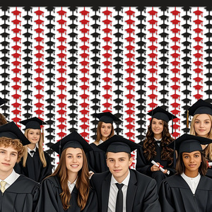 Cortina de Oropel de 1x2m para la Temporada de Graduación, Material PET, Forma de Birrete, Fondo Brillante para Fiestas, Decoración de Fiesta con Combinación de Colores - Product Image 2