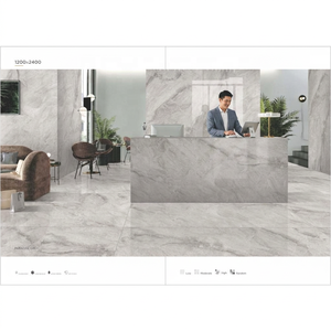Dalles en pierre frittée 1200x2400mm aspect marbre gris Sira pour murs et sols intérieurs de luxe - Product Image 3