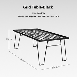 Mesa de Camping de Doble Capa de Bambú y Aluminio con Rejilla de Malla Extraíble, Plegable, para Barbacoa/<span class=keywords><strong>Picnic</strong></span> al Aire Libre, <span class=keywords><strong>Tipo</strong></span> Hierro Metálico - Product Image 6
