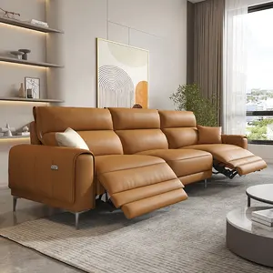 Conjunto de Sofá L Forma Elétrica Moderna Combinação Multifuncional Assento Couro 1 Peça Sofá Conjuntos para Sala de Estar Modern Sufa Set