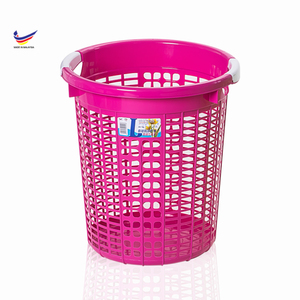 Elianware Portable Light Colourful 14" Household Plastic Round Laundry Basket