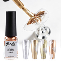 Robifel Gel de Peinture Métallique en Gros pour Nail Art 3D, Fleurs Sculptées, Effet Miroir Chromé, OEM Privé pour Salons de Manucure
