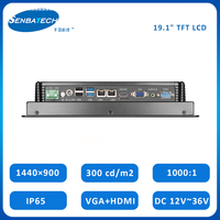 Tablette industrielle étanche 19,1 pouces TFT LCD I7-6500U 1440 x 900 300 cd/m² avec écran capacitif/résistif et refroidissement sans ventilateur