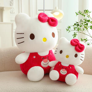 35-80cm merhaba KT kedi bebek yumuşak Kawaii kırmızı karikatür peluş yastık PP pamuk dolum hayvan oyuncak doğum günü toptan doldurulmuş oyuncaklar - Product Image 5