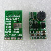 Modul Daya Step-Down DC-DC Kecil DD2712SA 1A Asli 5-27V ke 3.3V/3.7V/5V/6V/7.5V/9V/12V CN/GUA