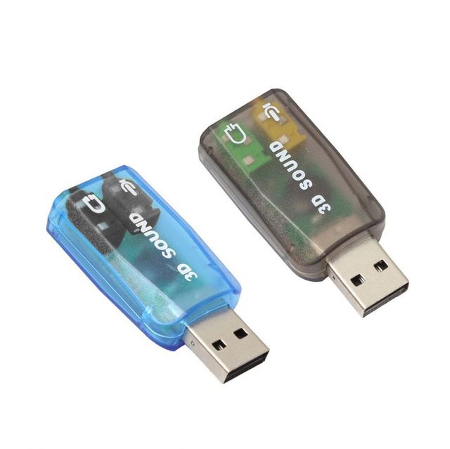 Audio Adapter USB 3D External Sound card 5.1 USB To 3.5mm mic headphone Jack Stereo Headset Computer Cables & Connectors