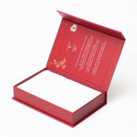 Boîte cadeau magnétique rigide en carton rouge de luxe avec logo personnalisé, recyclable, emballage magnétique