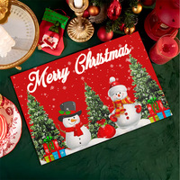 Napperon de noël tapis de table en lin personnalisé rectangle en gros pour table à manger