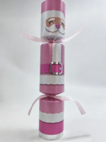 Craquelins de Noël Père Noël roses de 12 pouces - Adorables cadeaux de fête pastel pour les fêtes de fin d'année, 50 pièces