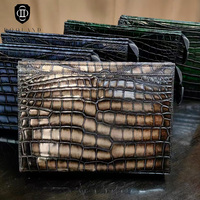 Pochette exotique de haute qualité en peau de crocodile du Nil patinée véritable Sac à main de luxe en cuir de crocodile véritable pour hommes