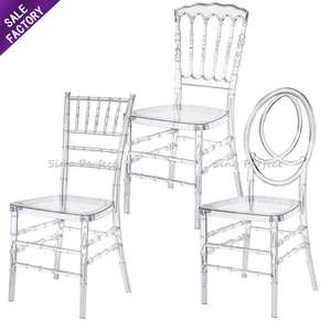 Chaise Tiffany Phoenix transparente pour événements de mariage, prix d'usine, chaise en résine cristalline transparente pour fête en plein air, banquet, chaise en acrylique Napoléon - Product Image 1