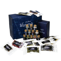 Kit de Sorcellerie avec Cristaux Colorés, Herbes Séchées, Bougies d'Envoutement Magiques et Outils de Souhait, Boîte de Fournitures de Sorcellerie, Fournitures de Sorcellerie