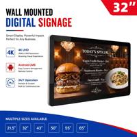Écran d'affichage numérique 4K mural LCD pour publicité, avec système Android CMS WiFi, pour affichage commercial en intérieur, idéal pour les commerces de détail, les restaurants et les hôtels
