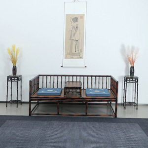 Zhuqige Ming Style Luohan Bed Sofa Bed Combination Red Bamboo Small Kang Table Set Chinese Design Convertible Living Room - Product Image 4