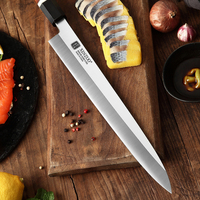Couteaux de cuisine en acier en poudre M390, couteau à sashimi japonais avec manche en bois de fer du désert d'Amérique du Nord