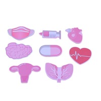 Mignons blocs-notes adhésifs en forme de matériel médical |   Bloc-notes créatif coloré avec impression de logo personnalisé