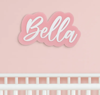 Panneau nominatif personnalisé en acrylique 3D, plaque à initiales personnalisée, étiquette nominative décorée en forme de cœur, décoration murale pour chambre d'enfant, cadeau de baby shower