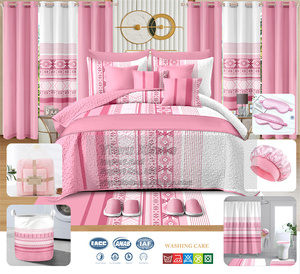 Auf Lager 30 Stück King-Size Tagesdecken-Bettwäsche-Set mit Vorhängen und Überwürfen - Product Image 5